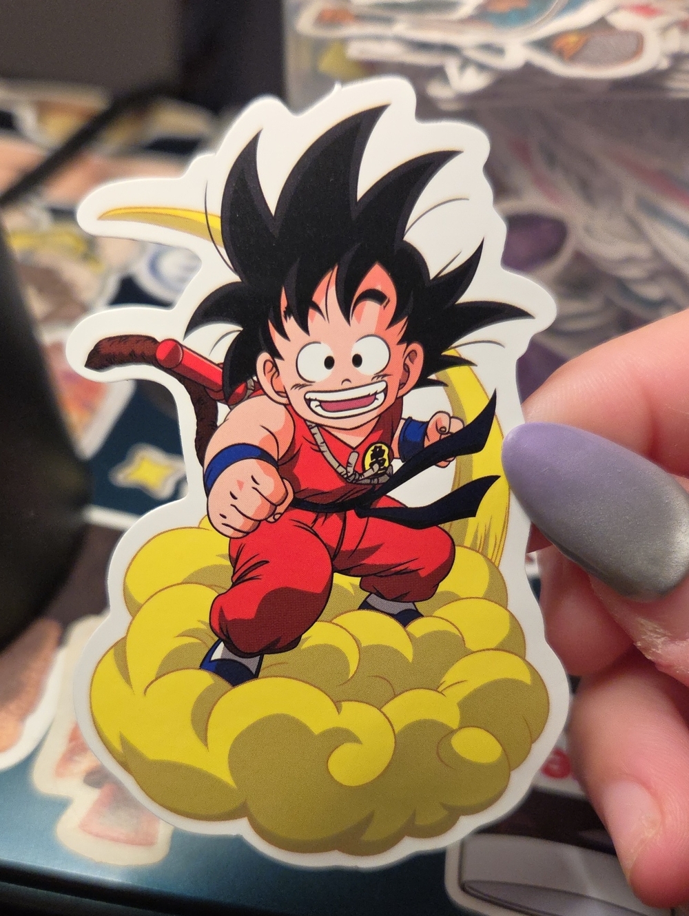 Red Outfit Trading Card Sticker — Yellow Cloud — 1-Pack